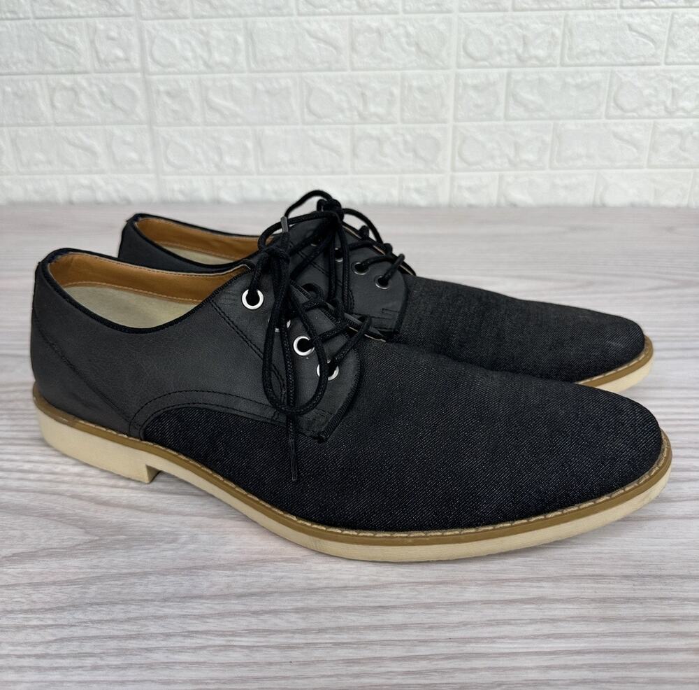 Parker & Sky Dress Shoes Lace Up Oxfords Mens US 10.5 Blue/Gray Denim Round Toe